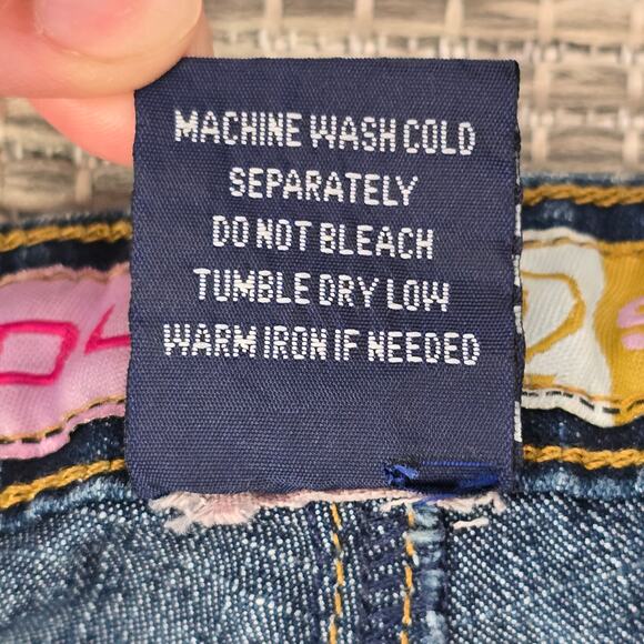 VTG Y2K Old Skool Cargo Jeans Womens 9 10 Blue Denim Boot Cut Low Rise Skater - Picture 4 of 12